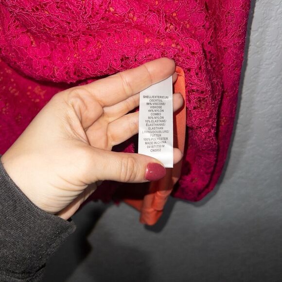 Adrianna Papell Pink Lace Mini Dress - Picture 6 of 8